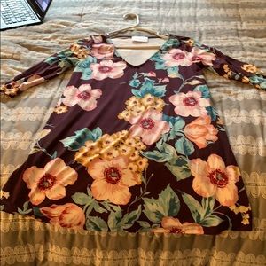 Floral quarter sleeve dress